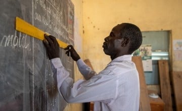 Headteacher Abdurahim Oumar (47) at Karo primary school in Sila Province, one of the schools participating in Concern's Hope II Programme, desgined to enable access to quality education for vulnerable students in Sila Province. (Photo: Eugene Ikua/Concern Worldwide)