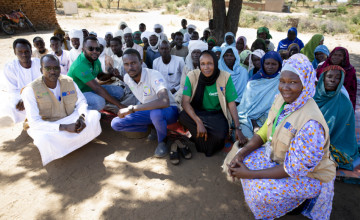Members of the Concern team in based in Ouaddai, Chad with some of the participants of the RESPECCT programme. Photo: Kieran McConville/Concern Worldwide