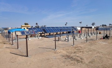 Solar-panels for water network in IDP Camp Northern Syria. Photo: Concern Worldwide.