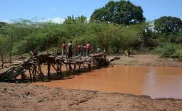 Footbridge constructed by the community in Tana River. Photo: Concern Worldwide