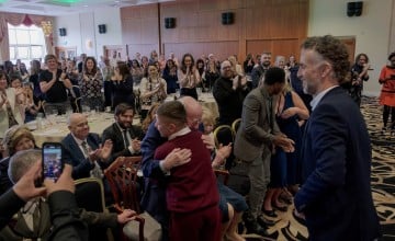After delivering an emotional tear-filled tribute to President Higgins