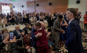After delivering an emotional tear-filled tribute to President Higgins
