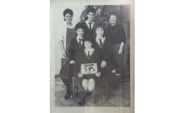 The winning 1986 Concern Debates team from Cross and Passion