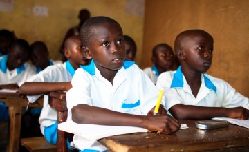 Class 5 student at Baptist Lower and Upper Primary School Magburaka Tonkolili, Tonkolili, Sierra Leone. Photo: TJ Bade.