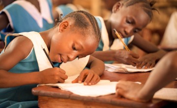 Class 3 student at Baptist Rowalla Primary School. Kholifa Rowalla, Tonkolili, Sierra Leone. Photo: Michael Duff.