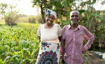Josephine and her husband Andalasanin in their maize field in Neno district. They benefitted greatly from support and training from Concern Photo: Chris Gagnon/Concern Worldwide.