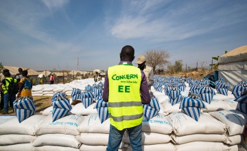 A monthly food distribution in Juba PoC organised by Concern. Photo: Steve De Neef / Concern Worldwide.