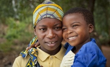 Married mum-of-four Clotilde Ndayisenga (25) and her five-year-old daughter Ines, Rugombo, Cibitoke, Burundi
