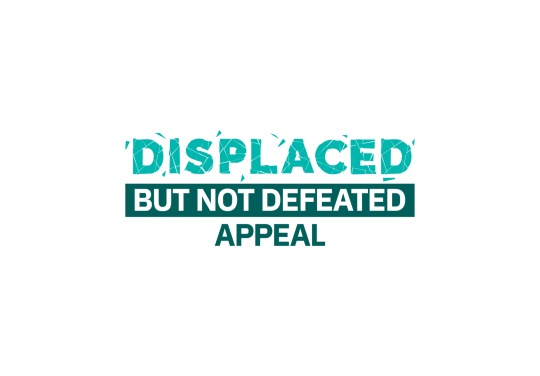 Displaced but Not Defeated Appeal Logo