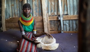 Akiru at her home in Kenya. Photo: Ed Ram / Concern Worldwide