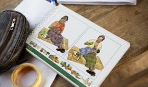 Materials to aid nutrition training. Photo: Kieran McConville/Concern Worldwide.