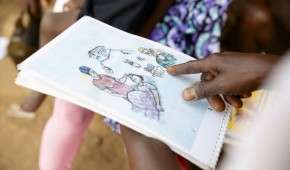 Health messaging materials. Photo: Kieran McConville/Concern Worldwide.jpg