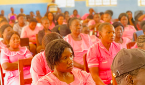 PHU In-charges listening to a presentation during meeting in Kono district. Photo: Concern Worldwide.