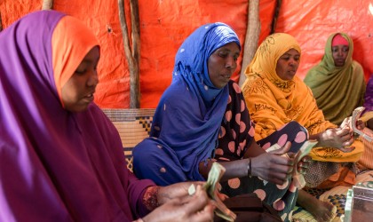 Women in the village joined a committee to learn how to survive hardships such as drought. Photo: Mustafa Saeed/Concern Worldwide