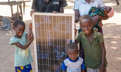 31-year-old Jusa James is a carpenter and builder. He is pictured here with his family. Photo: Chris Gagnon