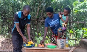 family eating a meal 
