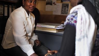 Concern staff member counsels an HIV positive woman in Addis Ababa, Ethiopia. Photo: Cheney Orr
