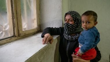 Nadia* (48) with her youngest son Rami* in Malatya. Photo: Gavin Douglas/Concern Worldwide 