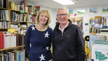 Wife and husband volunteers Gillian and Richard inside Concern&#039;s bookshop in Holywood, Co Down. Photo: Darren Vaughan/Concern