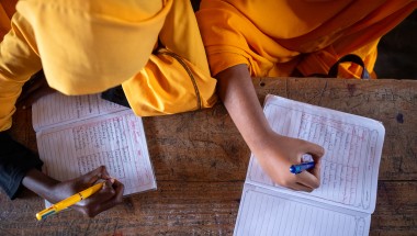 Students using school materials provided by Concern at Wiil Waal School in Mogadishu. (Photo: Mustafa Saeed/Concern Worldwide)