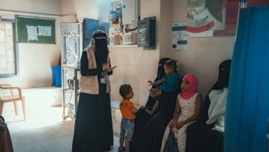 Liza conducting awareness session in Yemen