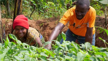 Charlotte Bankundiye (33) and Joel Nkurunziza (37) have two children – a boy aged 13, and a girl aged seven live and farm in Muganza, Gisagara. Photo: Eugene Ikua/Concern Worldwide