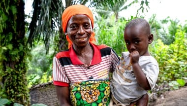 Woman holding her child 