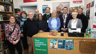 Group of volunteers in a charity bookshop