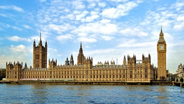 Houses of Parliament with the Thames below 
