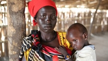 *Khadra and her two year old daughter, *Jamilah, being screened by staff of Nile Hope, a South Sudanese NGO being supported by Concern Worldwide. They are hiding out on an island deep in the swamps of Unity State. *Jamilah is severely malnourished.