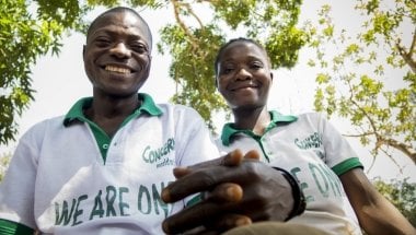 Mulbah and his wife Kabah who are Changemakers in the village of Kalamata in Liberia. Photo: Concern