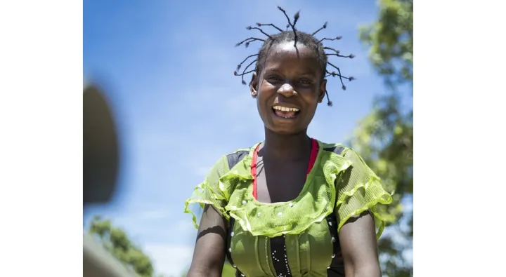 Mama Kabula (16) of Mulombwa village in Manono territory, DRC. Photo: Kieran McConville/ Concern Worldwide Mama Kabula (16) of Mulombwa village in Manono territory, DRC. Photo: Kieran McConville/ Concern Worldwide