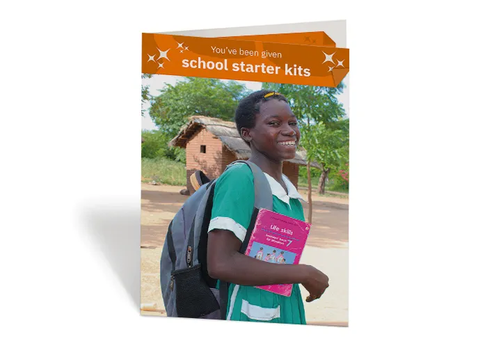 Zefa now has everything she needs for a school day in Malawi. Photo: Jason Kennedy / Concern Worldwide.