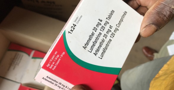 The only medication that remains - a full box of tablets for treating malaria (Artemether 20mg) - is out of date. Photo: Chris de Bode / CAR