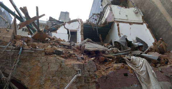 Destruction to buildings in Beirut caused by the blast on August 4. Photo: Dom Hunt / Concern Worldwide