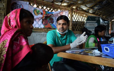 Concern staff treat the most severe cases of malnutrition among children under five at one of nine Nutrition Outpatient Therapeutic Programme centres in the Rohingya refugee camps. Photo: Darren Vaughan/ Concern Worldwide