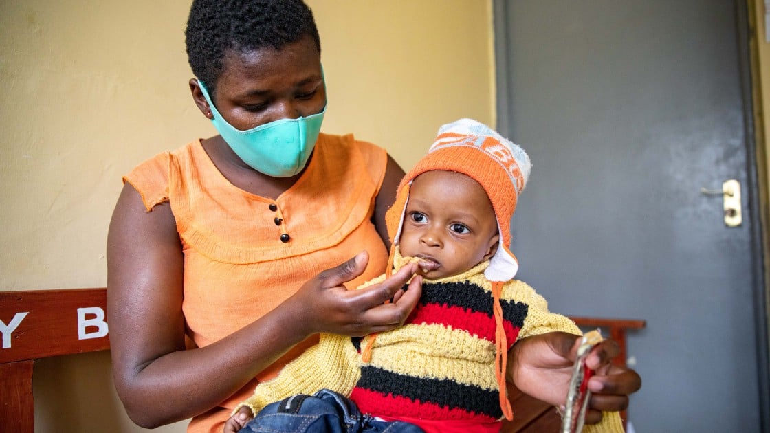 Jane and her son, Mark-Moses at Mukuru Health Centre. Photo: Ed Ram/Concern Worldwide.
