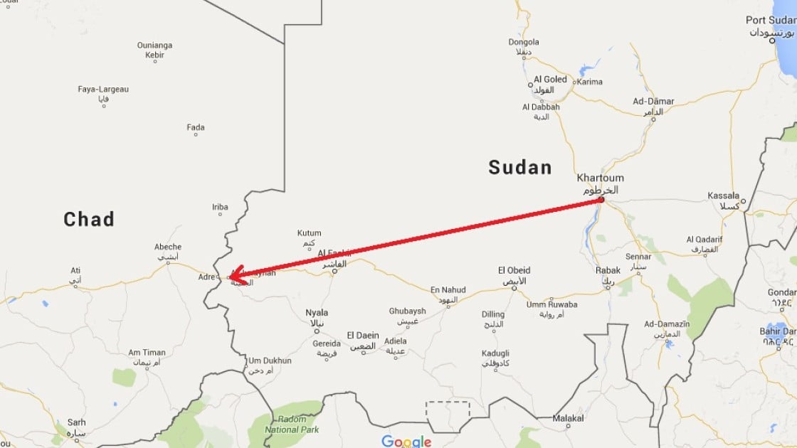 A map of Sudan.