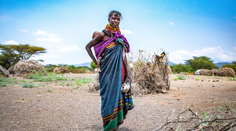 Atiir collects firewood every day in northern Kenyato make money. Drought has made it her only means of survival. Photo: Gavin Douglas 