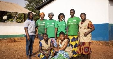Community health workers at a clinic in Boyali, CAR.