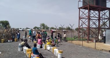 People in South Sudan at a borehole