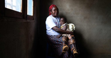 Aldegonde Kasoki Simisi (42) pictured with her son Japhet Kambale Kamathe  Photo: Eugene Ikua/Concern Worldwide
