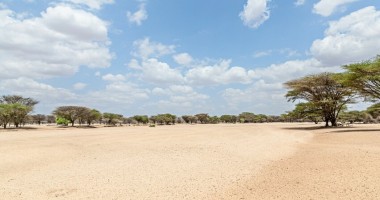 A dry river basin in Kangalita, Turkana, Kenya. The region has been severely affected by drought. Photo: Natalia Jidovanu/Concern Worldwide
