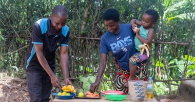 family eating a meal 