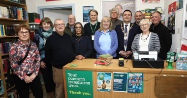 Group of volunteers in a charity bookshop