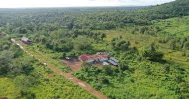 Aerial views of Bauya Health Centre in a very rural part in Sierra Leone. Photo: Gavin Douglas/Concern Worldwide.