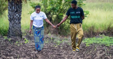 Isha and her partner Unisa took part in the Living Peace initiative, which helped them develop healthier ways to cope and communicate, strengthening their relationship. Photo: Eugene Ikua/Concern Worldwide.