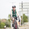 Concern supporter cycling in the AJ Bell London Triathlon