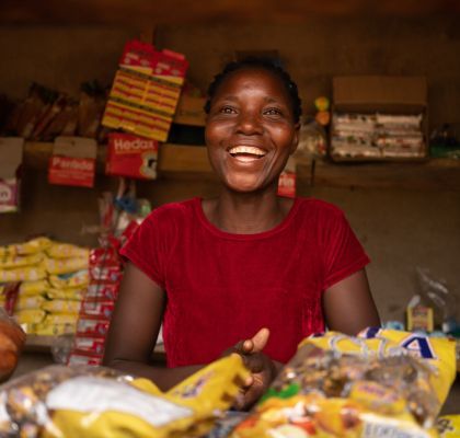 Eliza Manjolo in her shop in Nsanje, Malawi Photo: Chris Gagnon/Concern Worldwide