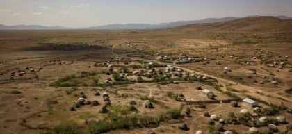 An aerial view of Nakinomet village in Northern Kenya's Turkana province. Photo: Lisa Murray/Concern Worldwide